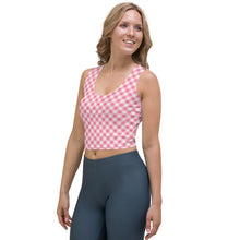 Load image into Gallery viewer, Gingham Pink Women&#39;s Crop Top
