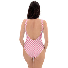 Load image into Gallery viewer, Gingham Pink Women&#39;s One-Piece Swimsuit
