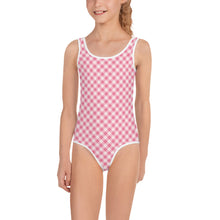Load image into Gallery viewer, Gingham Pink Kid&#39;s Swimsuit

